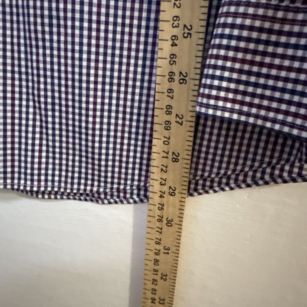 Michael Kors Slim Fit Travel Stretch Dress Shirt Cotton-Nylon Wine Blue Size XL - Picture 6 of 8